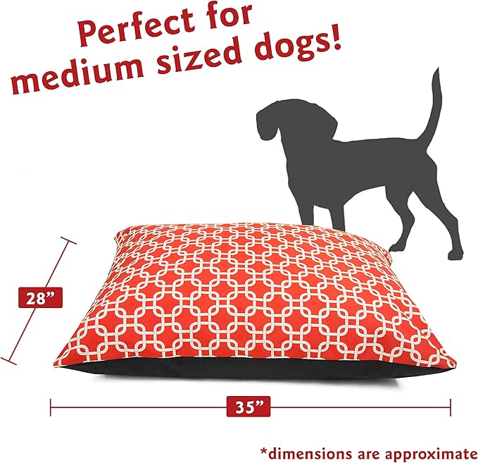 Majestic Pet Rectangle Medium Dog Bed Washable – Non Slip Comfy Pet Bed – Dog Crate Bed Super Value Pillow Dog Bed – Dog Kennel Bed for Sleeping 35 x 28 Inch