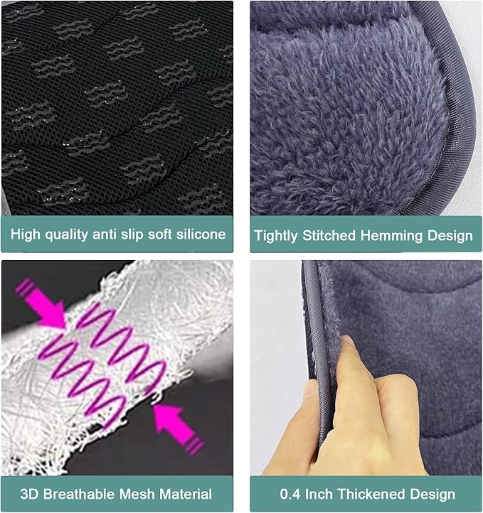 REEZEIVI Washable Dog mat with Anti-Slip Bottom 3D air Mat,Grey(40 x 28 inch)