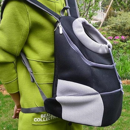 Pet Dog Carrier Backpack,Pet Carrier Front Backpack with Pockets for Hiking Camping, Head Out Breathable Travel Bag for Small Medium Dogs,Cats,Puppies(Small, Black)