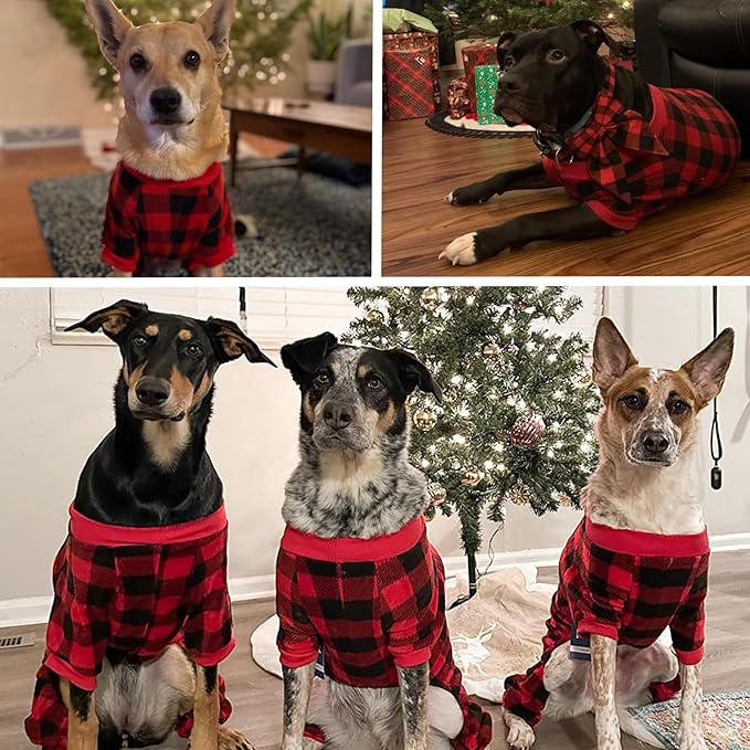 SCENEREAL Dog Pajamas for Small to Large Dogs Soft Pet Sweater Clothes Warm Puppy Onesie Outfits for Doggie Winter Christmas