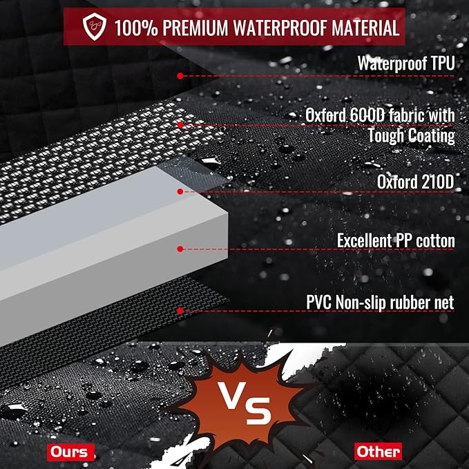 TantivyBo Dog Car Seat Cover for Back Seat 100% Waterproof (60''W x 64''L)