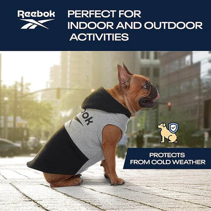 Reebok Dog Hoodie – Fleece Dog Sweater with Leash Hole