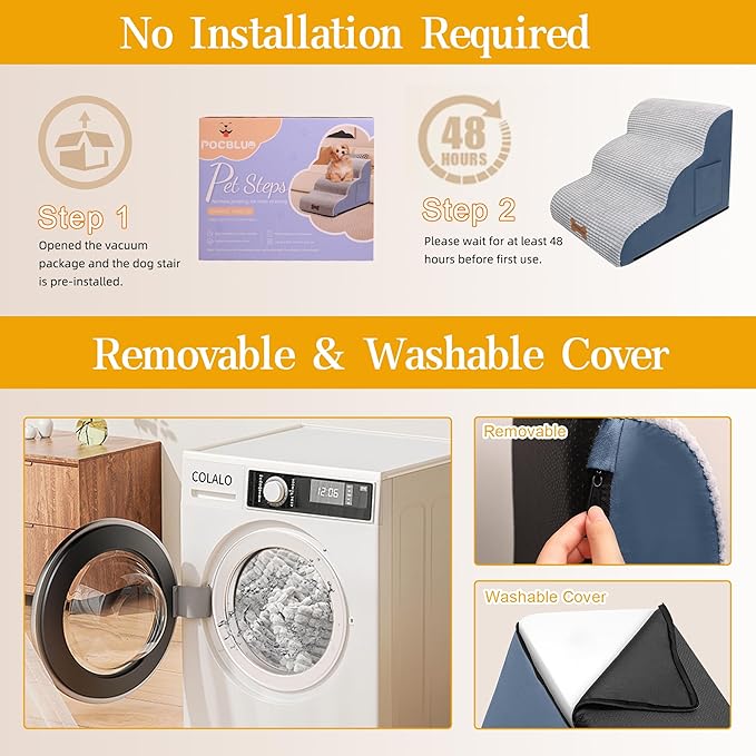 Dog Stairs for Bed and Couch 19.7”H 4 Tiers