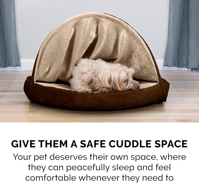 Furhaven 26" Round Orthopedic Dog Bed for Medium/Small Dogs w/ Removable Washable Cover 30 lbs 26-inch