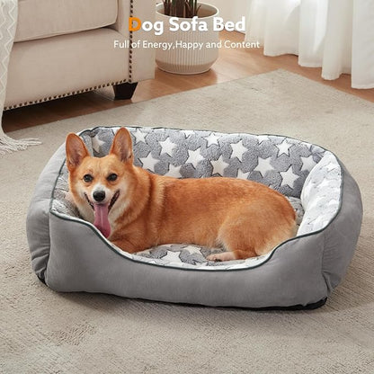 SIWA MARY Dog Bed for Small Dogs (20"x 19"x 6") Gray