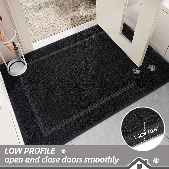 BEQHAUSE Dog Door Mat for Muddy Paws Dirt Trapper Absorbent Entryway Rug Non-Slip Washable Dog Mat Low-Profile Indoor Door Mats Soft Welcome Mat for Muddy Wet Shoes and Paws 32"x48"