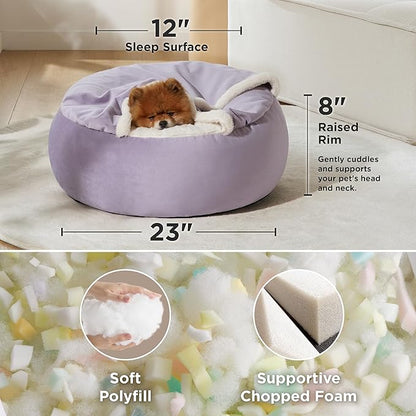 Lesure Small Dog Bed with Cover Cave 23"
