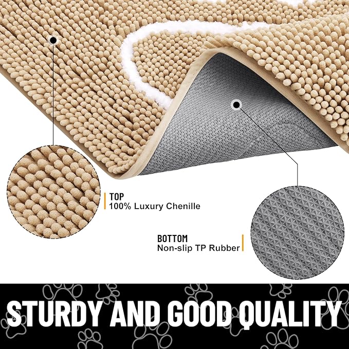 smiry Dog Door Mat for Muddy Paws (36x24 Inches,