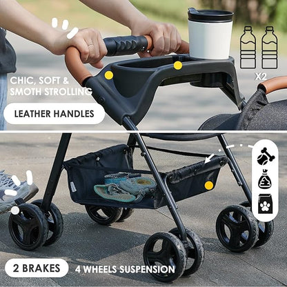 3 in 1 Folding Dog Stroller 4 Wheels