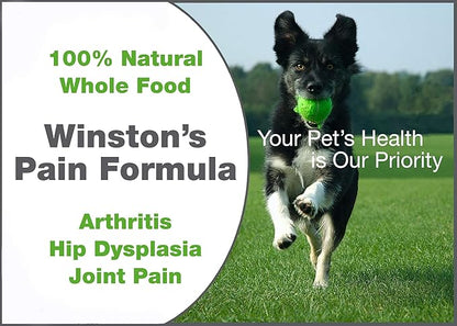 Winston's Pain Formula - for Dogs of All Ages and Sizes - 100% Natural Whole Food Supplement to Help Alleviate: Canine Arthritis, Inflammation and Joint + Hip Pain - 120 Chewable Tablets