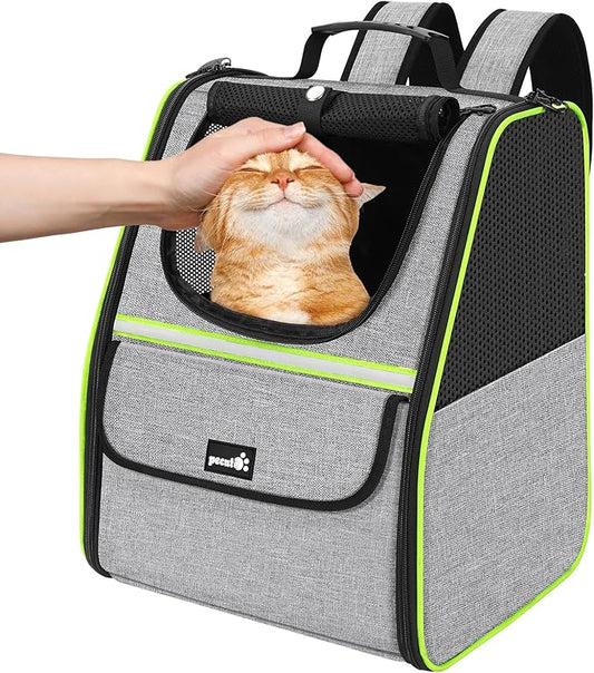 Pecute Cat Backpack Carrier, Small Dog Backpack Carrier, Pet Backpack Carrier for Cats Dogs Puppy Kitten, Cat Carrier Bag Carrying for Travel Hiking Bike Riding Walking Outdoor