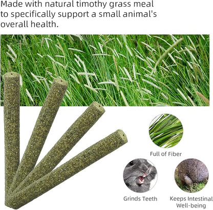 Niteangel 20pcs Natural Timothy Hay Sticks, Timothy Molar Rod for Rabbits, Chinchilla, Guinea Pigs and Other Small Animals.