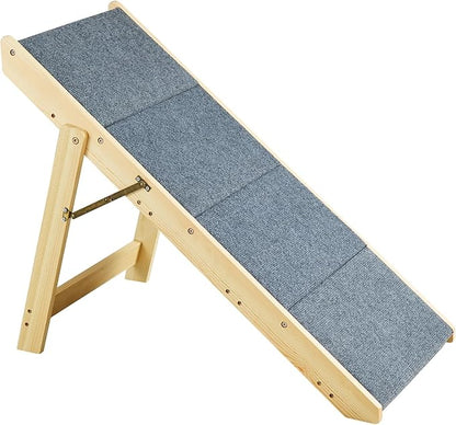 VEVOR Wood Pet Stairs/Pet Steps 2-in-1 Foldable 4 Steps 150 lbs