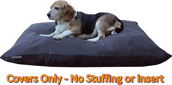 Do It Yourself DIY Pet Bed Pillow Duvet Suede Cover + Waterproof Internal case for Dog/Cat at Medium 36"X29" Espresso Color - Covers only