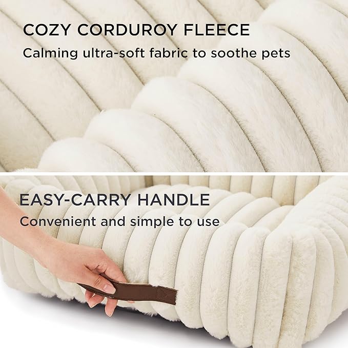Bedsure Cute Dog Bed for Small Medium Dogs 25x21x7inches, Cream