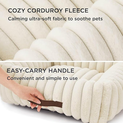 Bedsure Cute Dog Bed for Small Dogs & Cats 20x19x6inches, Cream
