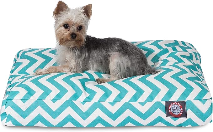 Teal Chevron Small Rectangle Indoor Outdoor Pet Dog