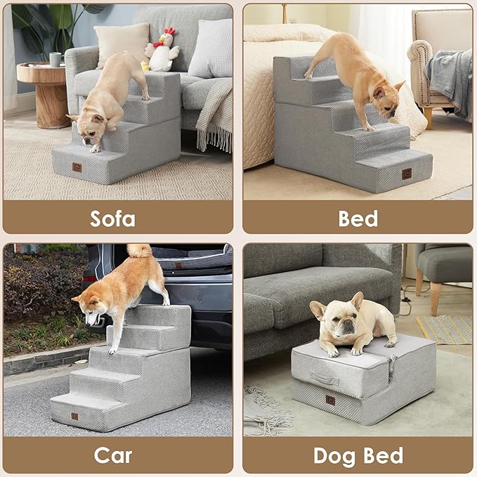 EHEYCIGA Dog Stairs for High Bed 22.5”H 5-Step Dog