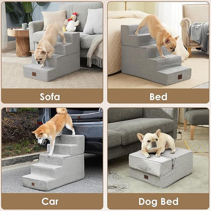 EHEYCIGA Dog Stairs for Small Dogs 13.5" H 3-Step Dog