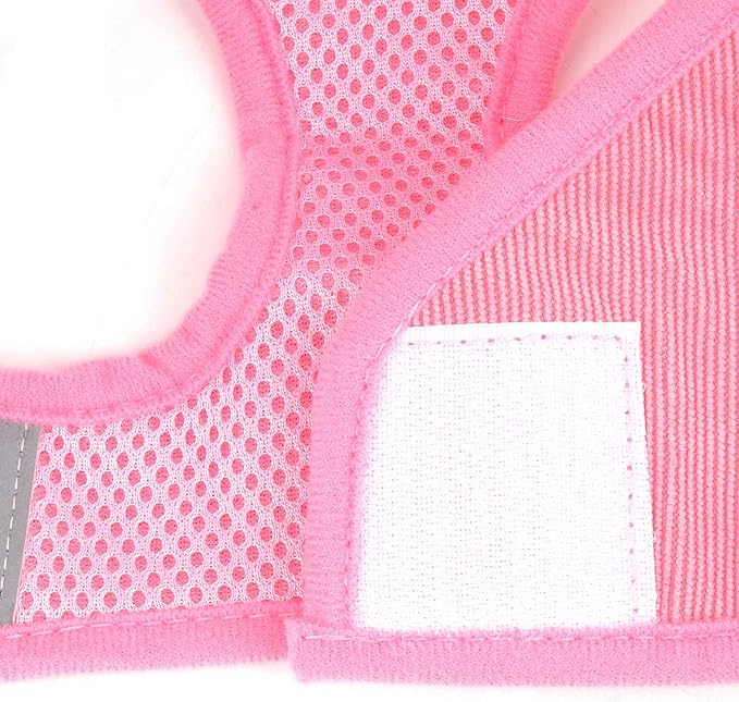 Zunea No Pull Dog Harness and Leash Set for Small Sized Dogs Adjustable Reflective Puppy Boy Girl Vest Harnesses Soft Corduroy Mesh Padded Step-in Cat Harness for Pet Chihuahua Pink S