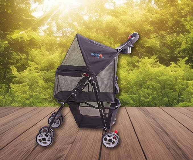 Full-Window pet Stroller 4 Wheels for Cats & Dogs