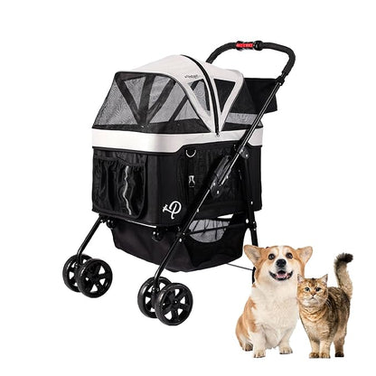 Petique Dynamic Pet Stroller 4-in-1 Travel 55LBS