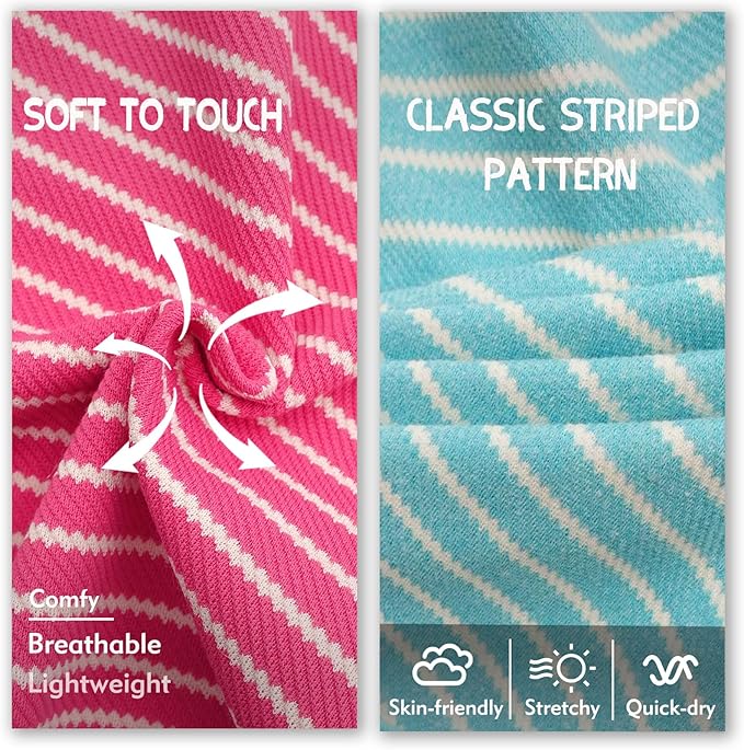 KYEESE 2Pack Dog Shirts Striped for Small Dogs Soft Stretchy Dog T-Shirts Lightweight Dog Tank Top Sleeveless Dog Vest Breathable