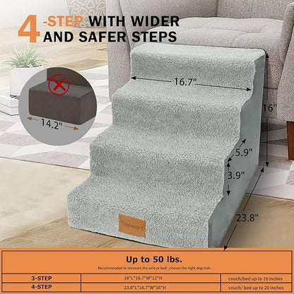 Topmart Dog Stairs for Small Dogs 4-Step,16”H, Pet