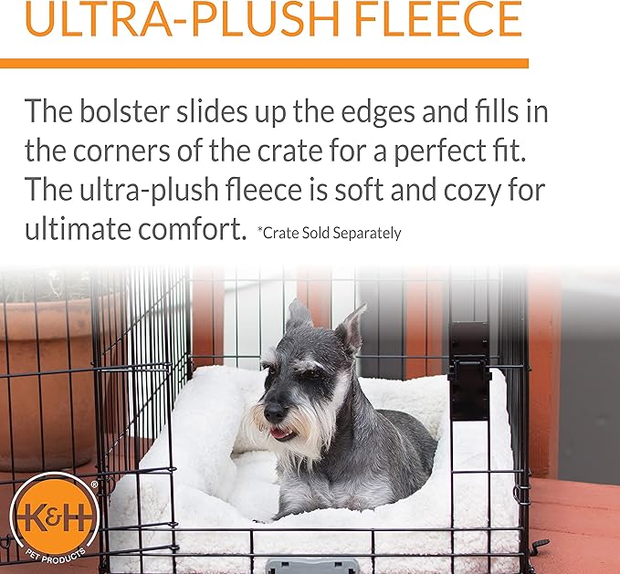 K&H Pet Products Ultra Plush Deluxe Bolster Dog Crate Pad