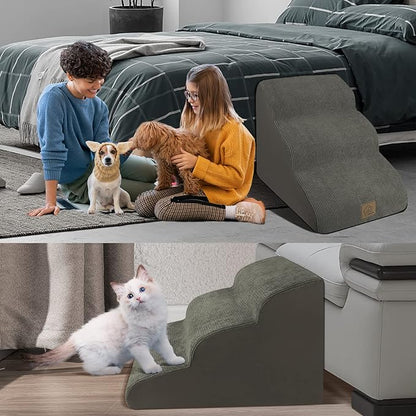 Mestuel 3 Tiers Dog Stairs for Bed Sofa Couch 15.7''H