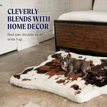 PupRug Orthopedic Dog Bed for Large Dogs with Fluffy Soft Faux Fur and Memory Foam for Joint Pain Relief