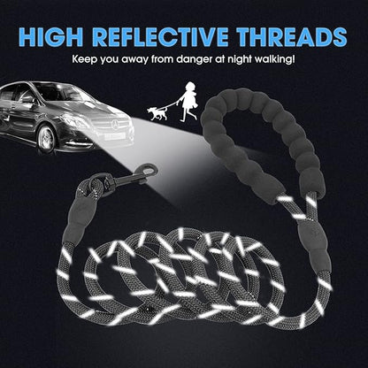 BAAPET 2/4/5/6 FT Dog Leash with Comfortable Padded Handle and Highly Reflective Threads for Small Medium and Large Dogs (5FT-1/3''