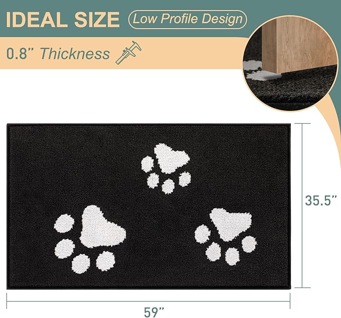 Mibao Door Mat Indoor 59 "x 35.5", Black
