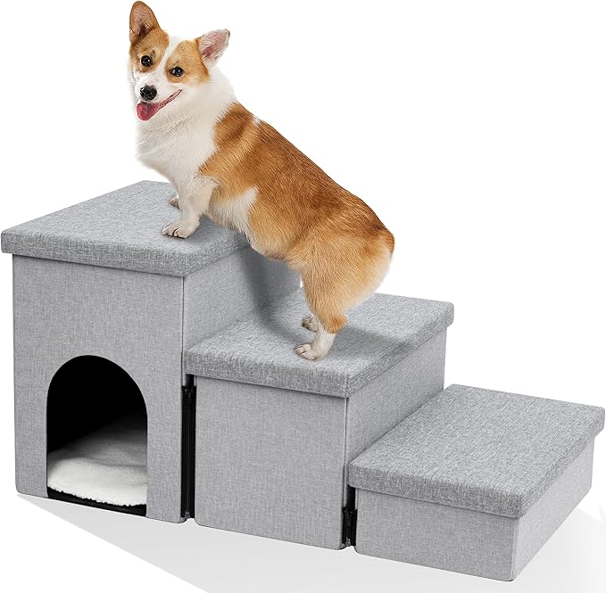 Heeyoo Dog Stairs for Small Dogs 3-Step Pet