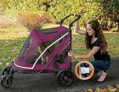 Pet Gear NO-Zip Pet Stroller with Dual Entry 1 Model, 2 Colors