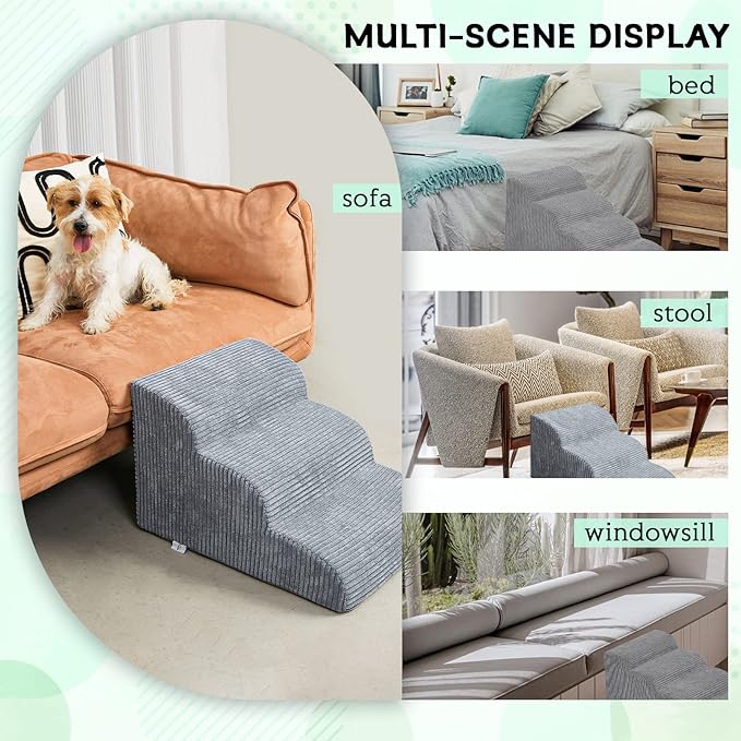 Dog Stairs & Steps for High Beds 2 Steps 11.8")