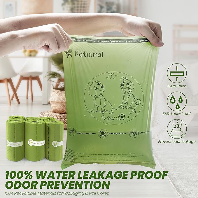 Dog Poop Bags Rolls-600 Counts 40Rolls, Biodegradable 100% Leak