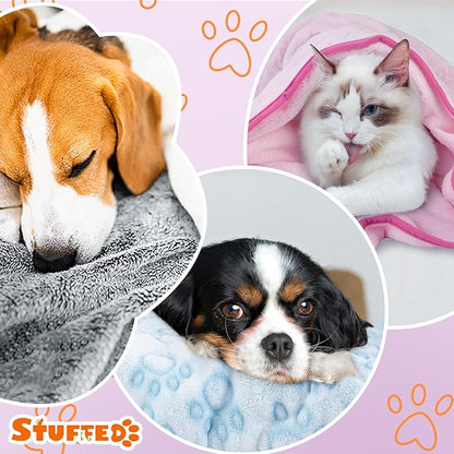 Stuffed 3pcs Premium Soft Dog Blankets for Small Dogs, Cat Blanket Calming Washable for Bed Couch Crate Protection Cover, Dog Puppy Kitten Essentials Christmas Dog Gifts, 32 * 40 inches