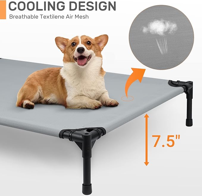 Heeyoo Elevated Dog Bed with Canopy