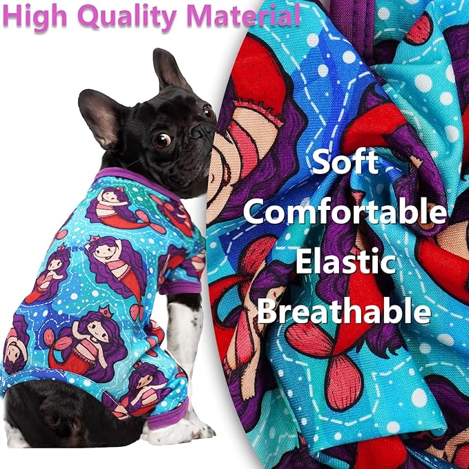 Dog Clothes for Small Dogs Dog Pajamas Dog Onesie Summer Cute Soft Puppy Pjs Clothes Doggie Onesies Girl Boy Cat Pet Jammies Outfit (Medium)