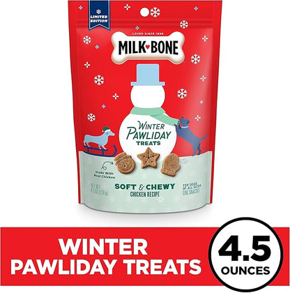 Milk-Bone Winter Pawliday Soft & Chewy Dog Treats, Chicken Recipe, 4.5 Ounce (Pack of 1)