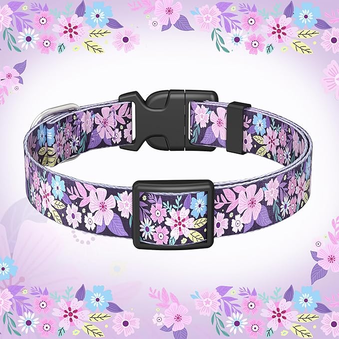 Cute Floral Dog Collar for Small Medium Large Dogs