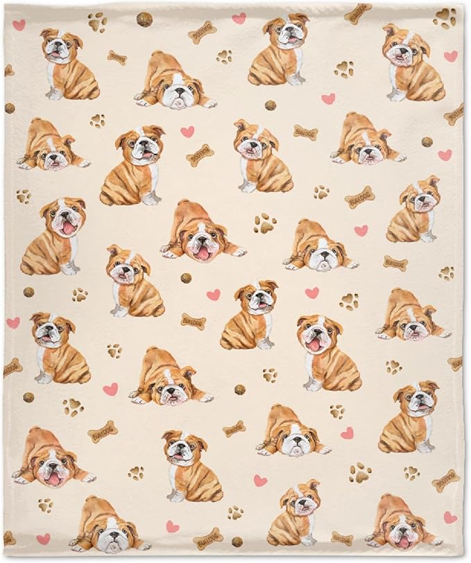 Cute Bulldog Dog Blanket Dog Blanket Gifts Super Soft Bulldog Blanket for Dog 80"x60" for