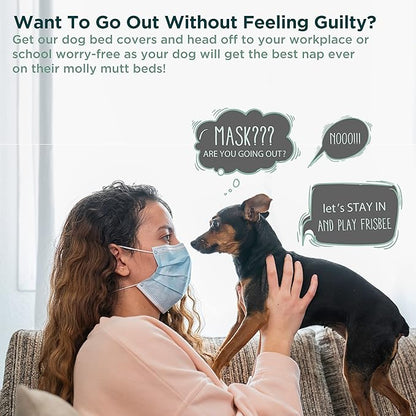 Molly Mutt Medium to Large Dog Bed Cover 27”X36”X5’’ - 100% Cotton