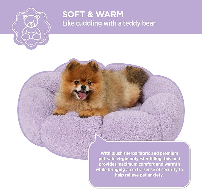 Lesure Calming Small Dog Bed 25 lbs, 23"