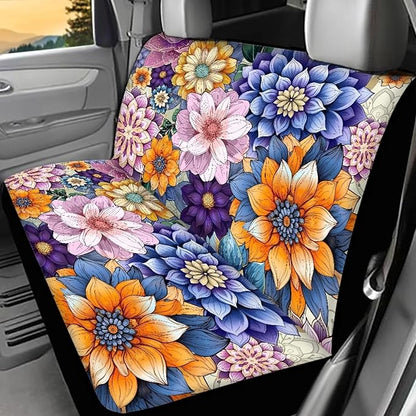 AFPANQZ Boho Flower Car Rear Seat Cover Set