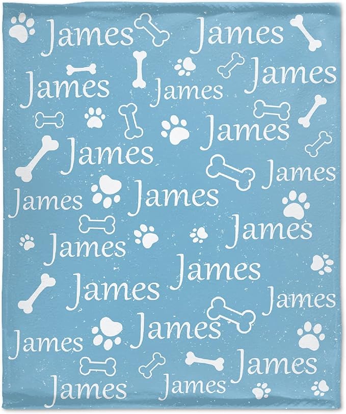 Personalized Dog Blankets Dog Paw Print Blanket Puppy Blanket 60"x50"