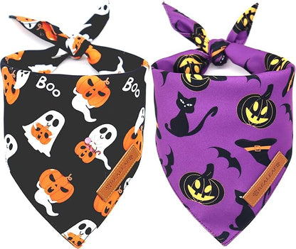 Realeaf Halloween Dog Bandanas 2 Pack