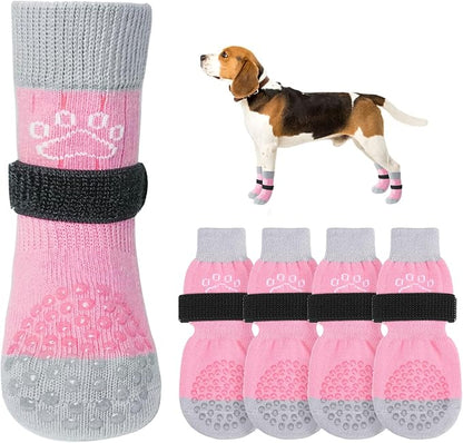 SCENEREAL Dog Socks to Prevent Licking Paws for Hardwood Floors Anti Slip