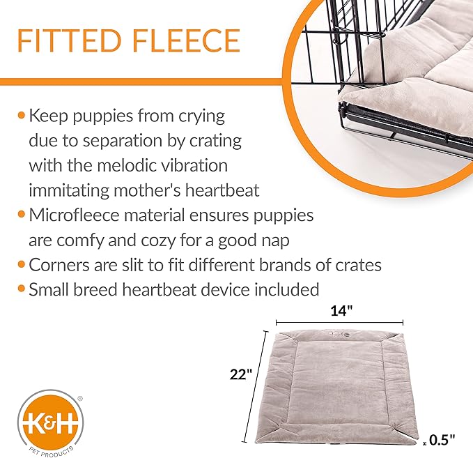 K&H Pet Products Mother’s Heartbeat Puppy Crate Pad for Dogs 14" X 22"